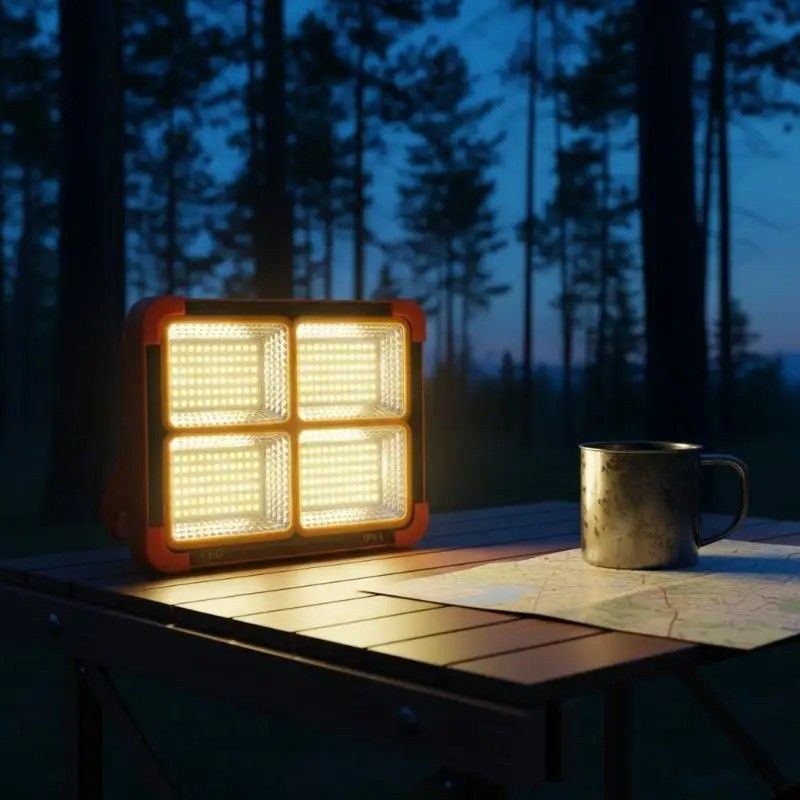 Solar Charging LED Flood Light Outdoor Portable Spotlight with USB Power Bank-000927