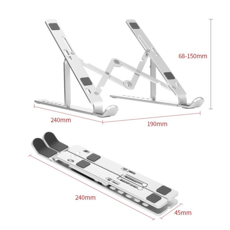 Aluminum Alloy Adjustable Foldable Laptop Stand | Portable Notebook Holder for Desk