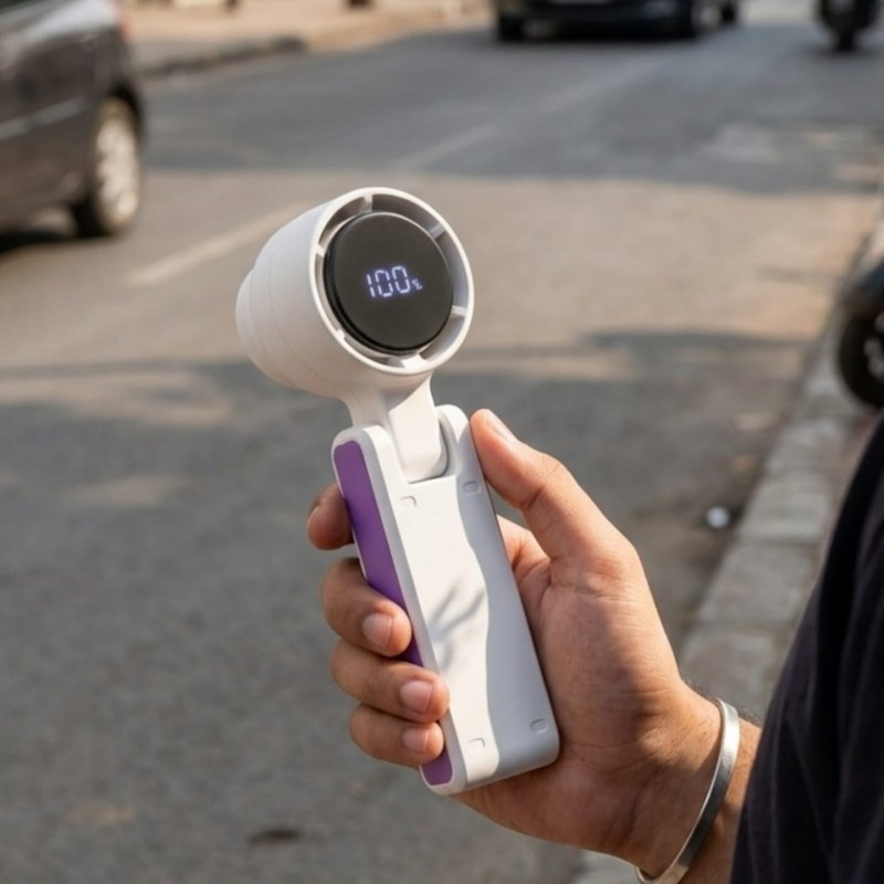 Portable Mini Turbo Fan 2000mAh | USB Rechargeable Handheld Fan with 1-100 Speed Adjustment
