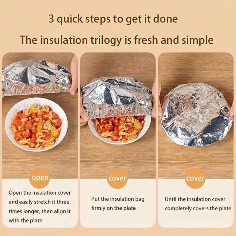 10pcs Reusable Aluminum Foil Food Elastic Bowl Covers Fresh Keeping Food Containers Dish Covers