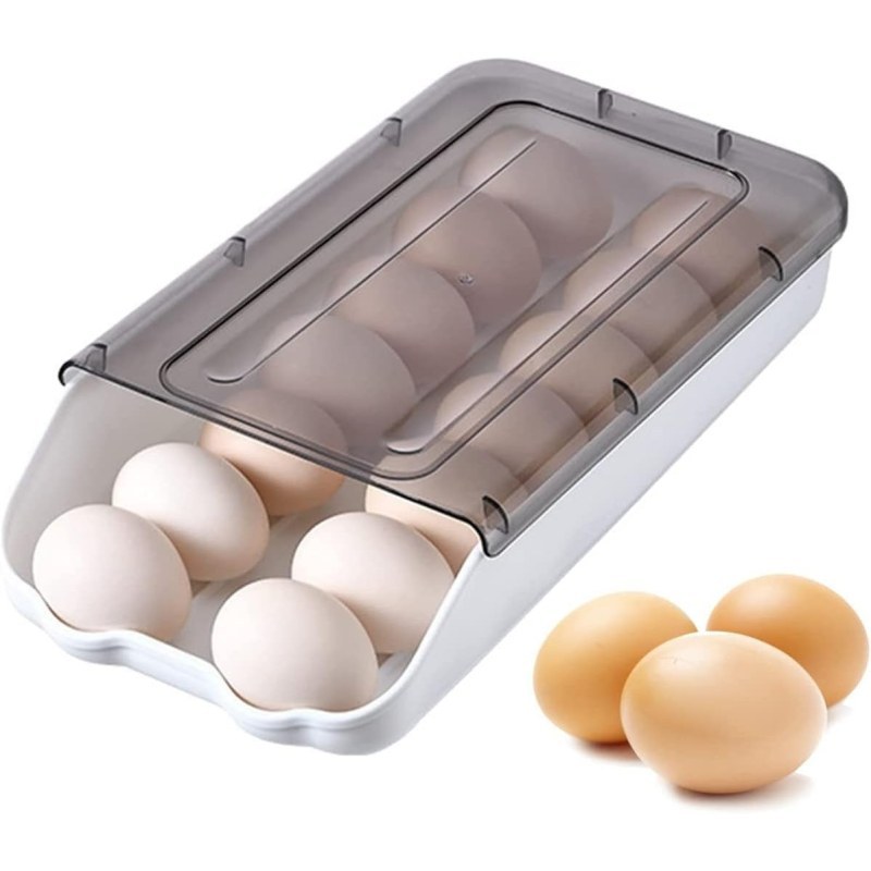 2PCS Smart Egg Storage Box | Stackable Refrigerator Egg Organizer with Lid