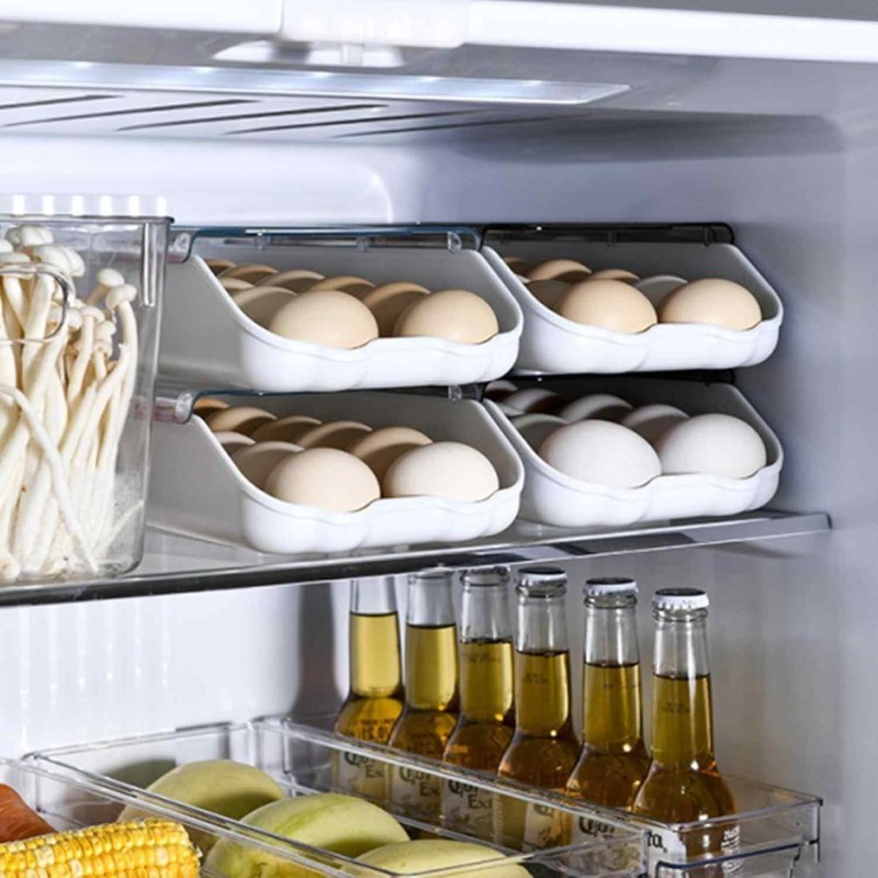 2PCS Smart Egg Storage Box | Stackable Refrigerator Egg Organizer with Lid