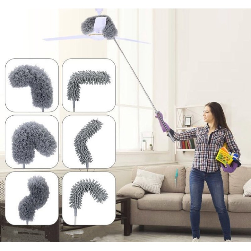 Household Microfiber Duster Cleaning Brush | Extendable Dust Cleaning Tool for Home & Office