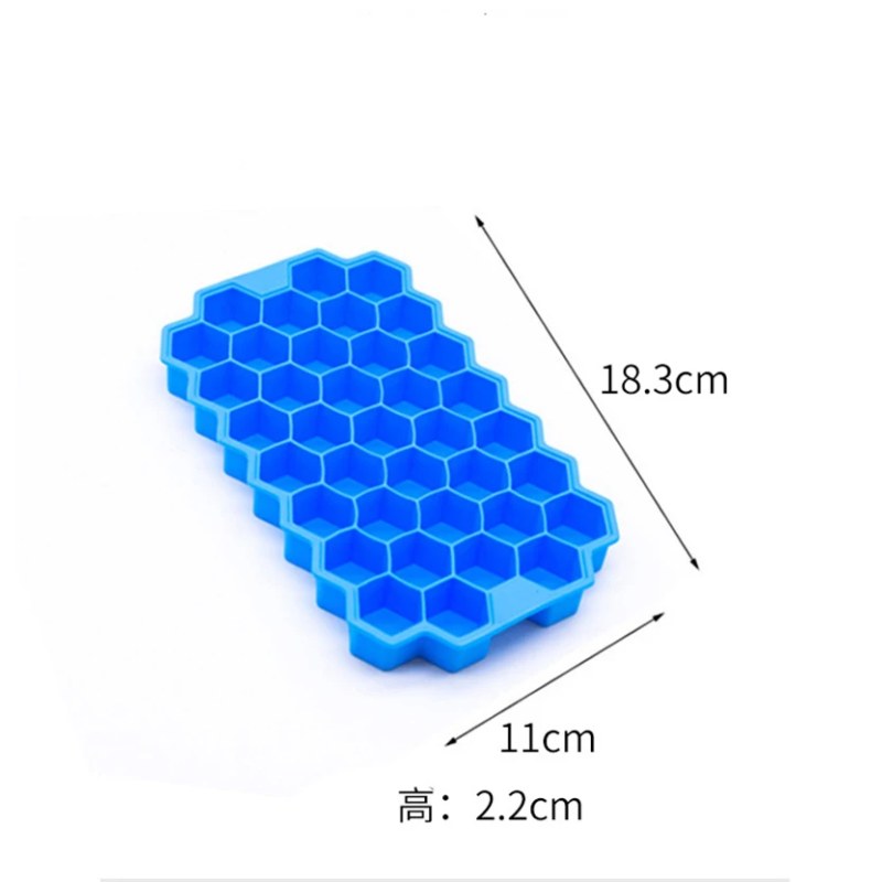 Honeycomb 37-Grid Ice Cube Tray with Lid | DIY Ice Mold Maker BPA-Free Freezer Tray